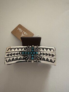 Tipi Western Style Turquoise Casting Hair Claw NWT